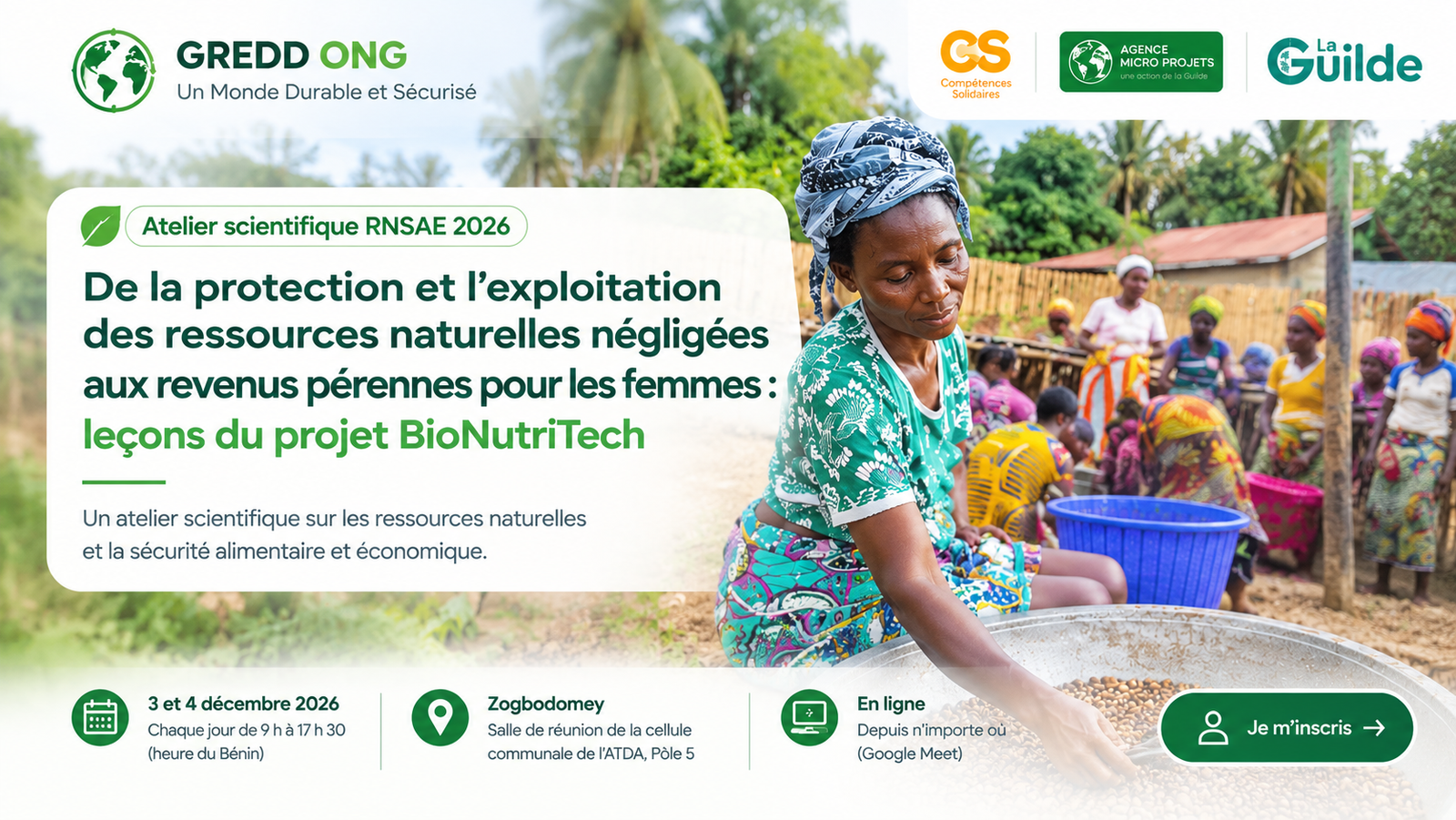 Atelier scientifique RNSAE 1 ère Édition 1 : 3 et 4 décembre 2026 à Zogbodomey